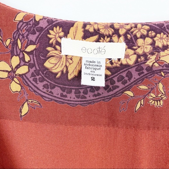 Ecote | Urban Outfitters Burgandy Floral Long Sleeved Romper - Picture 6 of 9